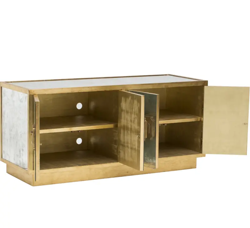 Ponti Antique Mirror Four Door Console - Gold Or Silver Leaf Trim 2
