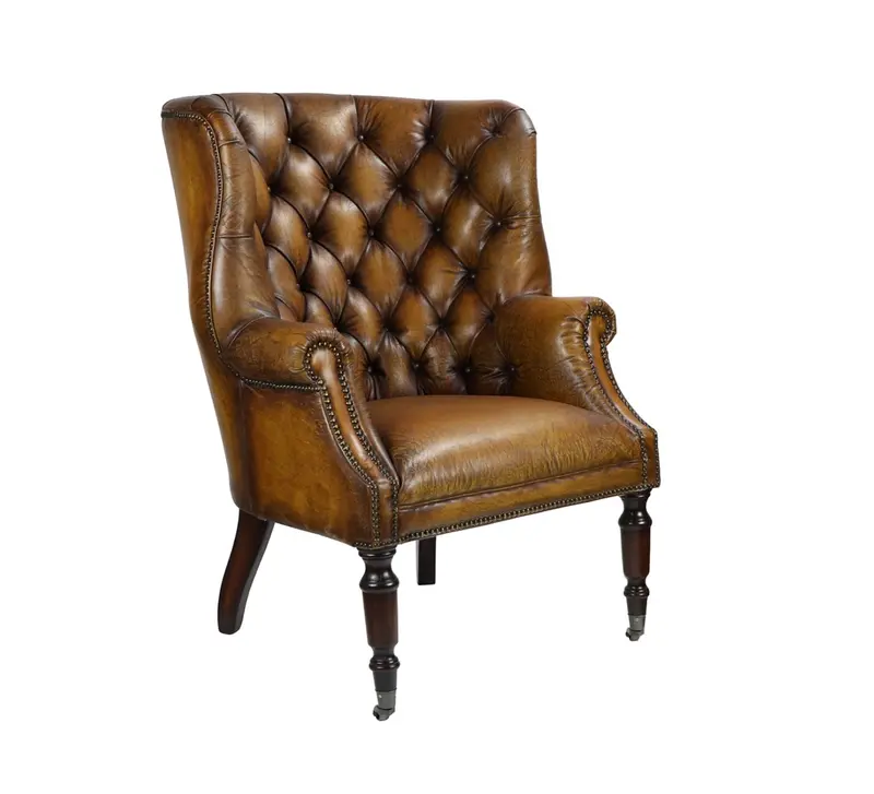 Portobello High Back Camel Leather Chair - Matthew Izzo Collection 1
