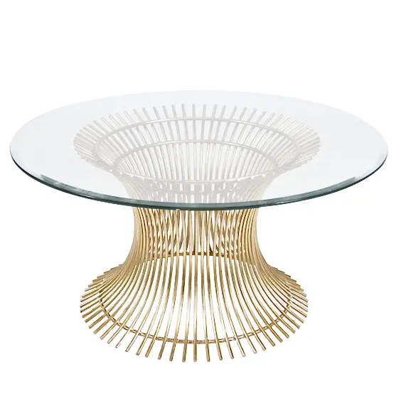 Powell Gold Leaf Cage & Glass Top Coffee Table 1
