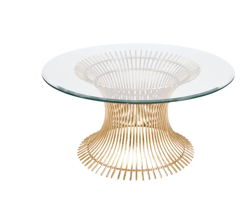 Powell Gold Leaf Cage & Glass Top Coffee Table 1