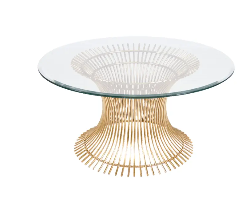 Powell Gold Leaf Cage & Glass Top Coffee Table 4