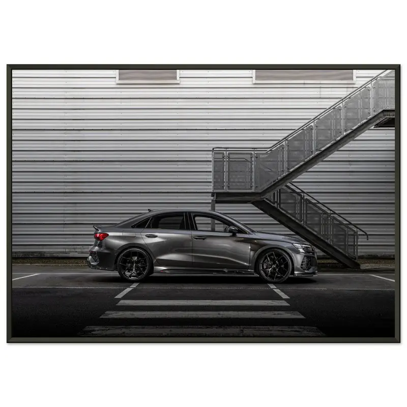 Premium Matte Paper Metal Framed Poster - Audi Rs3 Saloon With Urban Aero Kit 1