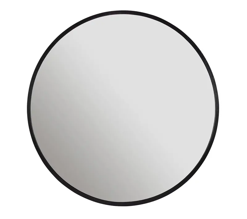 Pur 36" Round Industrial Thin Black Framed Wall Mirror 1