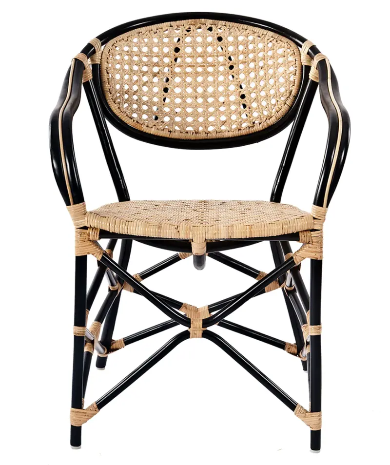 Quay Black Bamboo & Rattan Café Chair - Matthew Izzo Collection 1