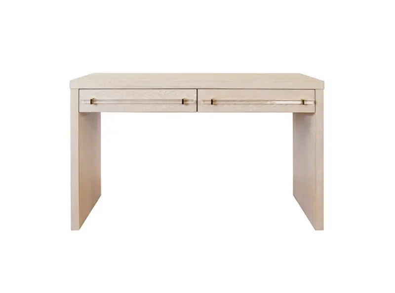 Ralph Modern Cerused Oak Desk With Acrylic Pulls 1