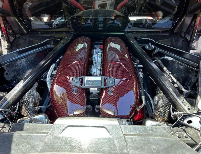 Red Carbon Fiber Lt6 Engine Intake Manifold Covers 1