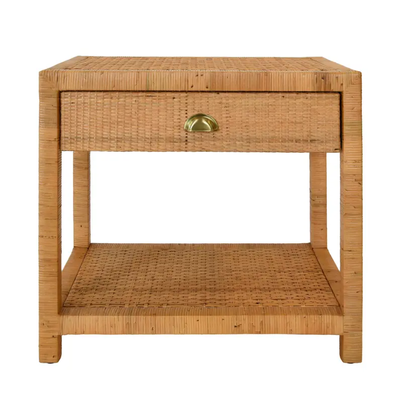 Reed Natural Rattan One Drawer Side Table 1