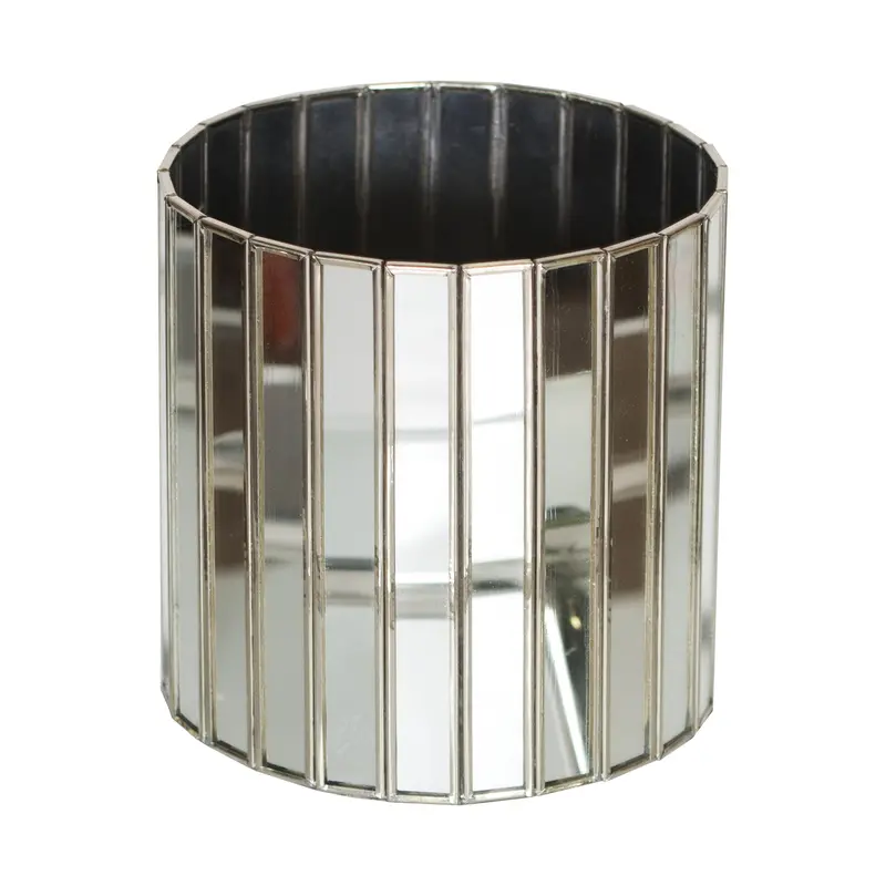 Regency Faceted Antique Mirror Round Planter 1