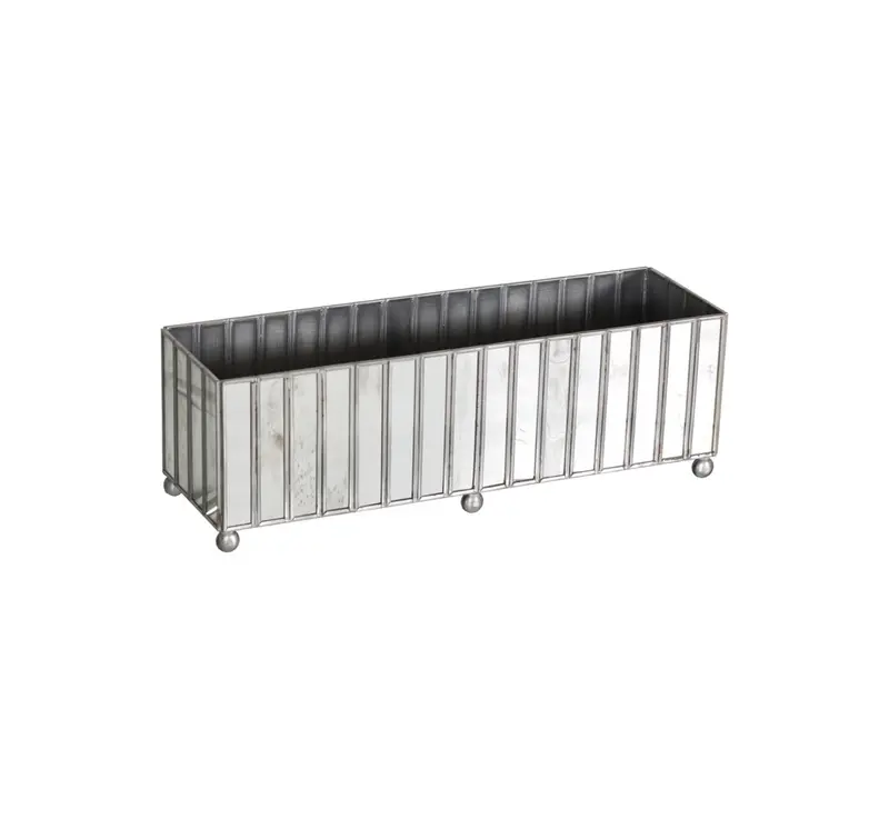 Regency Faceted Antique Mirrored Planter Box 1