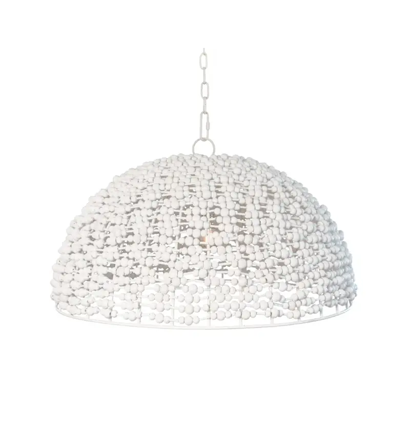 Remy Wood Bead Dome Pendant Light 1