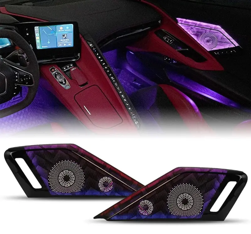 Rgb Led Smartphone Light Door Sound Speaker Cover Trim For Corvette C8 2020-2026 1