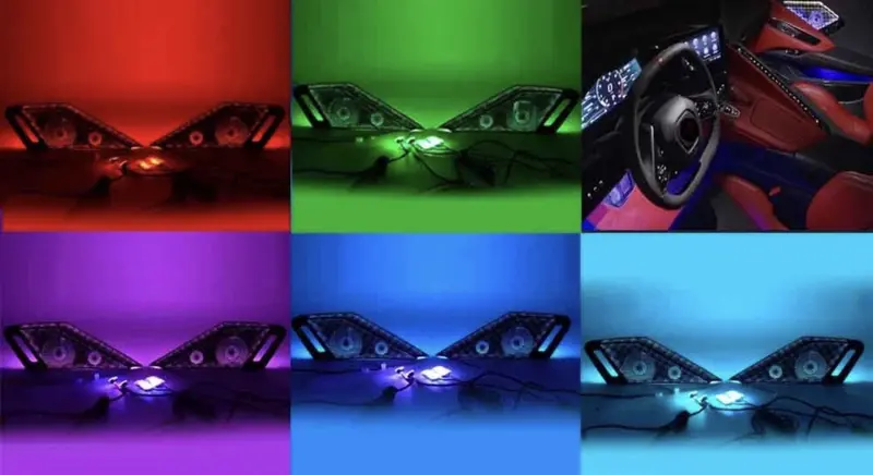 Rgb Led Smartphone Light Door Sound Speaker Cover Trim For Corvette C8 2020-2026 2