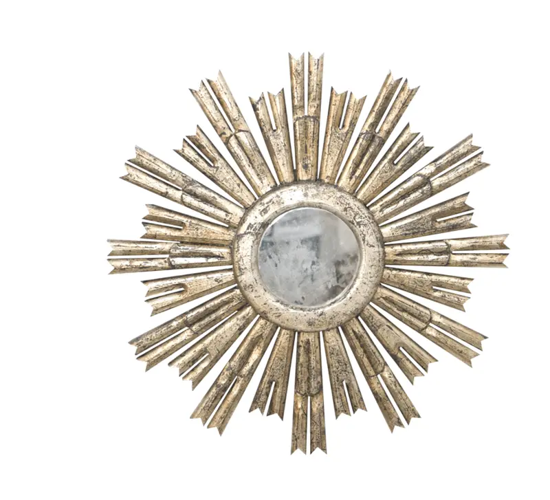 Rinaldo Hand-Carved Sunburst Wall Mirror - Silver Or Gold Leaf 2