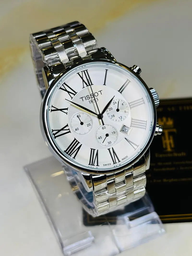 Roman Silver Chain Chronograph Dial Tissot Watch 1