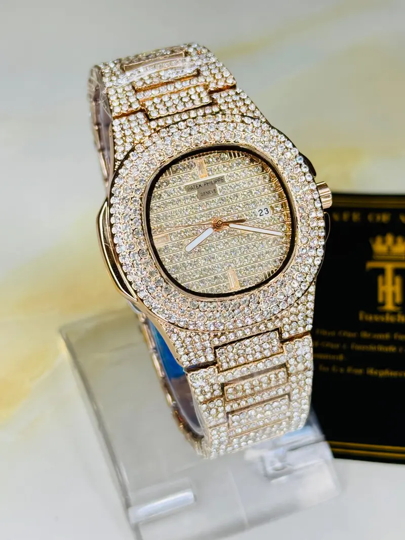 Rose Gold Iced Out Pp Branded Premium Watch 1
