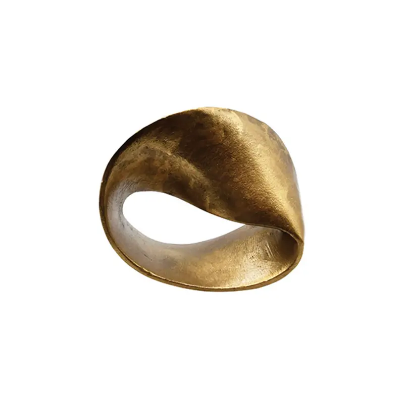 Ruben Abstract Textured Brass Sculpture 1