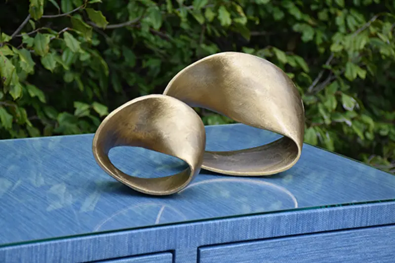 Ruben Abstract Textured Brass Sculpture 2
