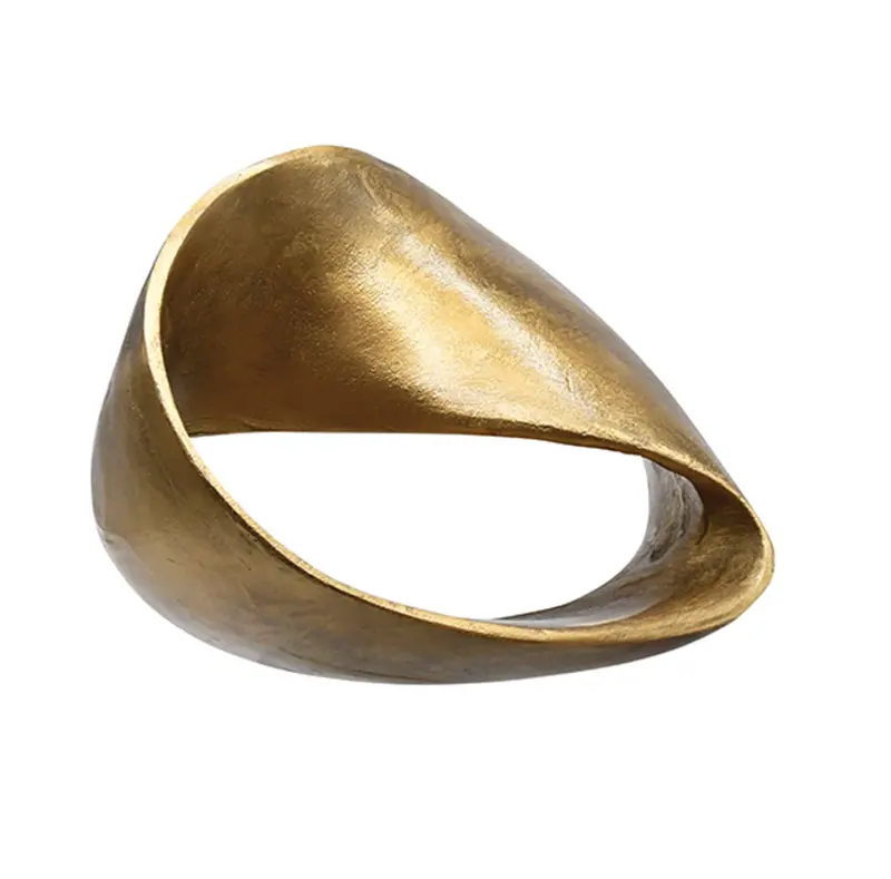Ruben Abstract Textured Brass Sculpture 2