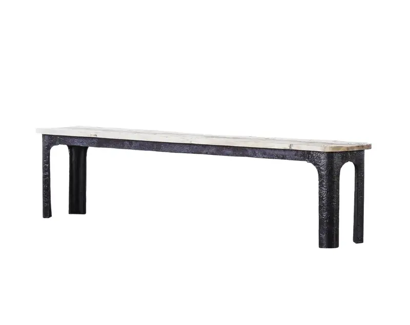 Rustic Upcycled Wood & Iron Bench - Matthew Izzo Collection 1