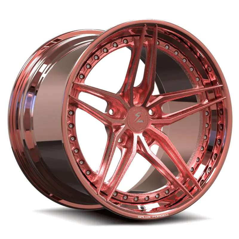 Sa-01 Custom 5-Spoke Step Lip Rose Gold Wheels 1