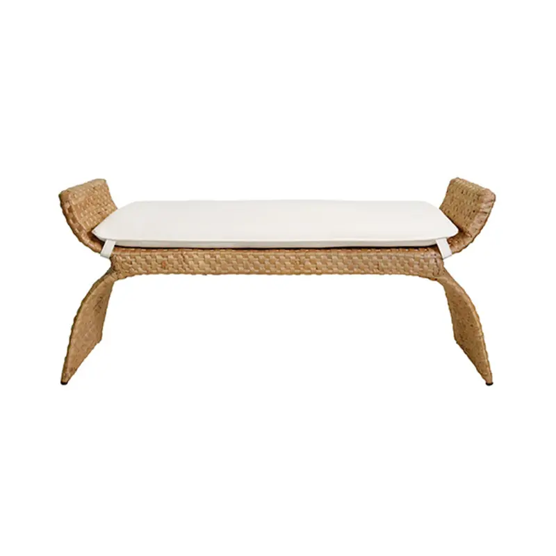 Sachi Hyacinth Bench With White Linen Cushion 1