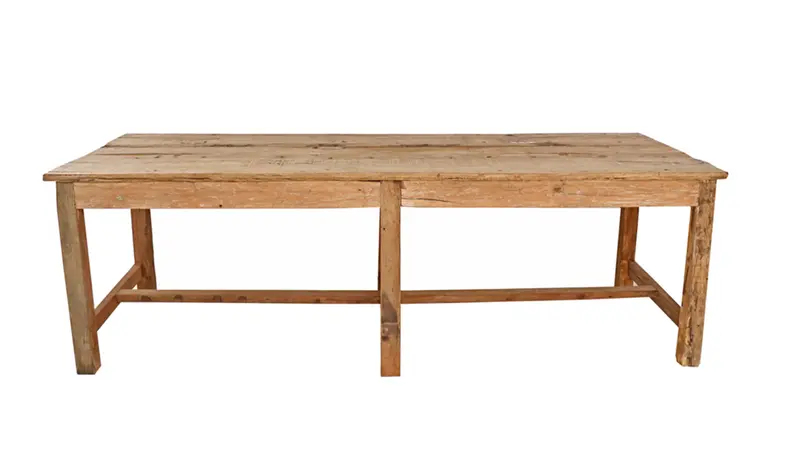 Salvaged 95" Elm Wood Doors Workshop Table - Matthew Izzo Collection 1