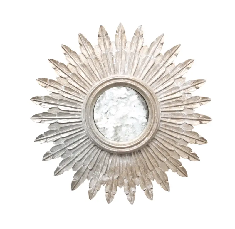 Santo Sunburst Mirror - Silver Or Gold Leaf 2