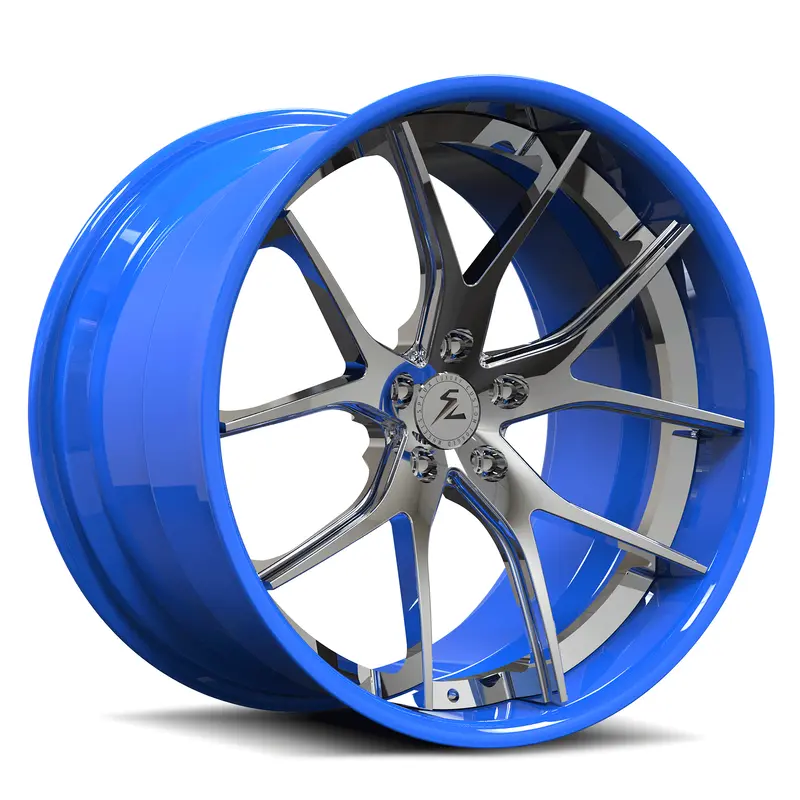 Sc-04 Custom Super Concave Metallic Dark Blue, Chrome Wheels 1