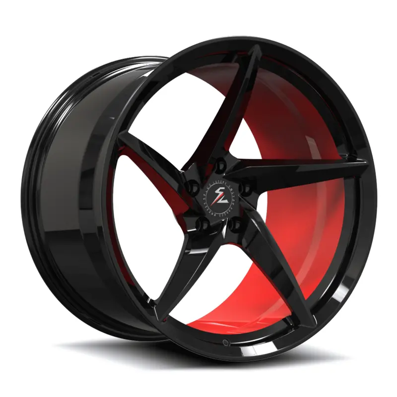 Sc-09M Custom Super Concave Forged Piano Black,Red Innerbarrel Wheels 1