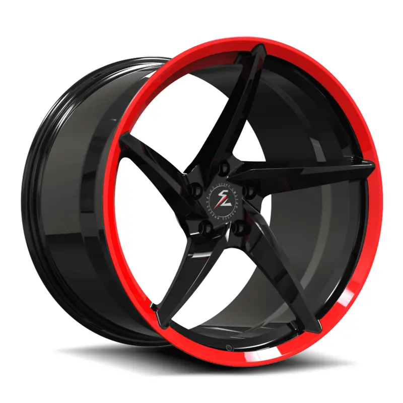 Sc-09M Custom Super Concave Forged Piano Black,Red Lip Wheels 1