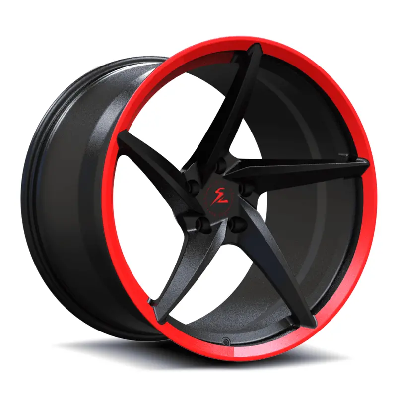 Sc-09M Custom Super Concave Forged Satin Black,Red Lip Wheels 1