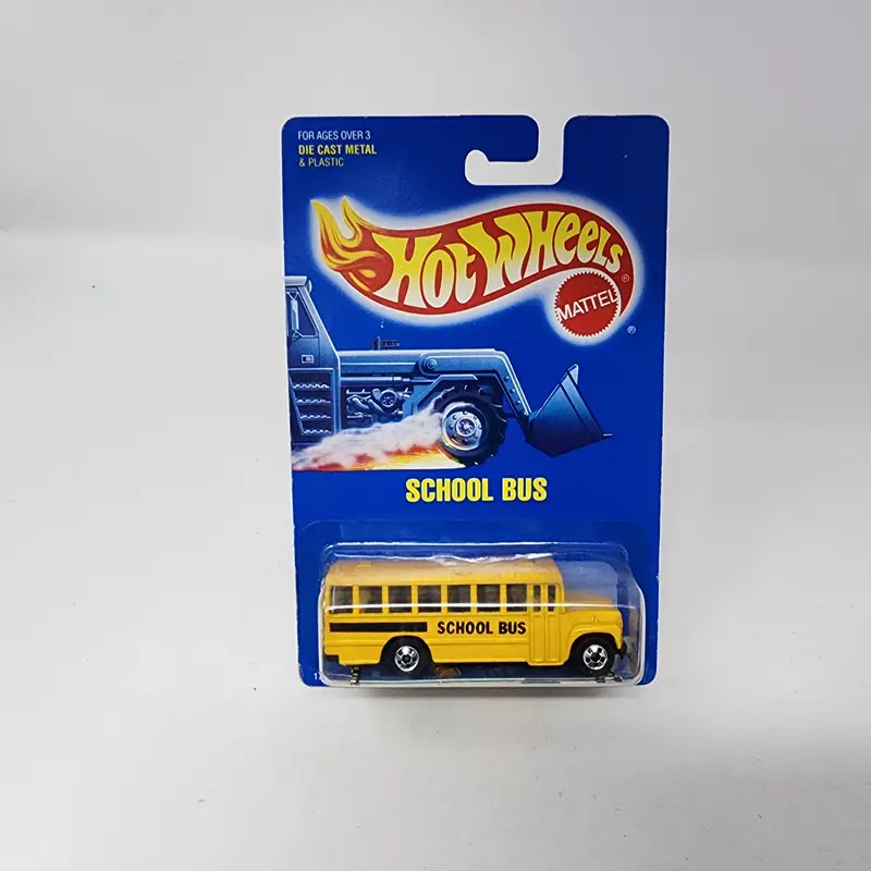 School Bus #72 * Yellow * Hot Wheels Blue Card 1