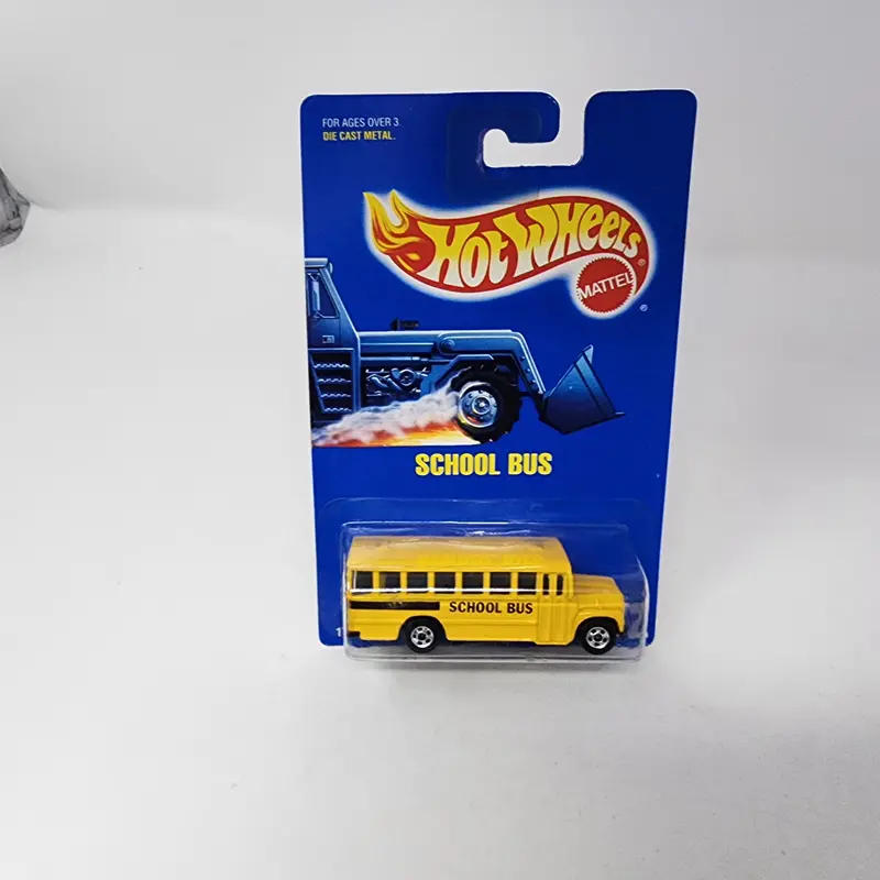 School Bus #72 * Yellow * Hot Wheels Blue Card 1