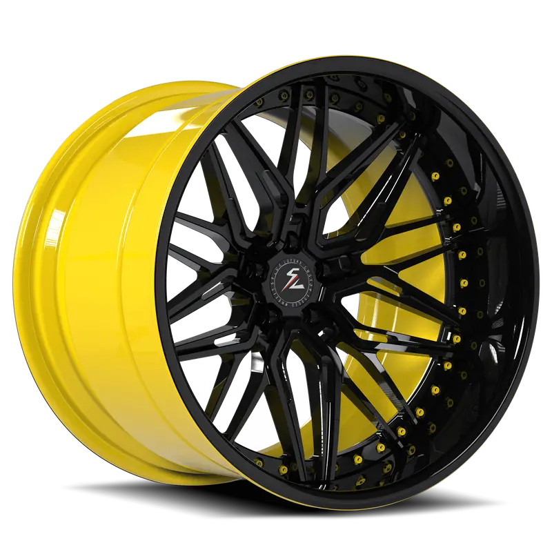 Sd-01 Custom Deep Dish Forged Black,Yellow Wheels 1