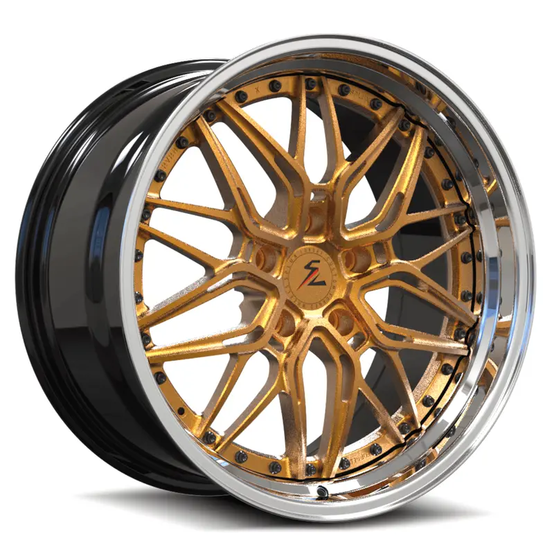 Sd-01S Custom Deep Step Lip Forged Brushed Dark Gold,Black,Chrome Lip Wheels 1