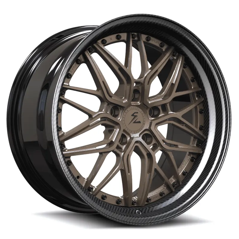 Sd-01S Custom Deep Step Lip Forged Carbon Fiber Lip,Satin Bronze,Black Wheels 1