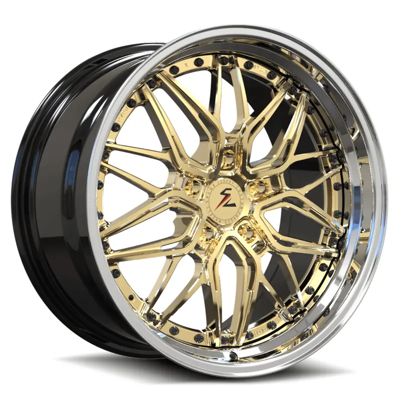 Sd-01S Custom Deep Step Lip Forged Frozen Gold,Chrome,Black Wheels 1