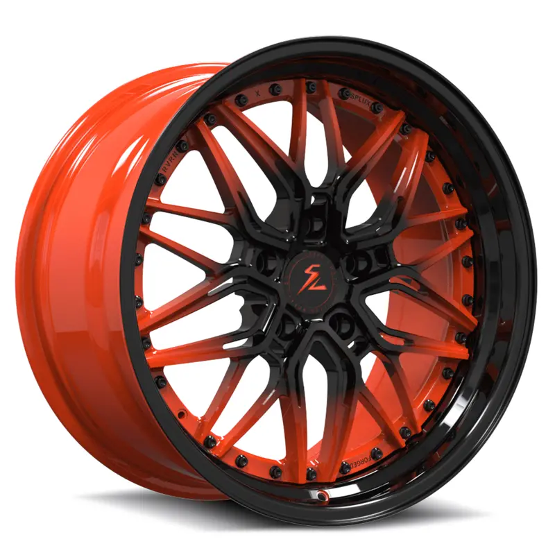 Sd-01S Custom Deep Step Lip Forged Orange Wheels 1