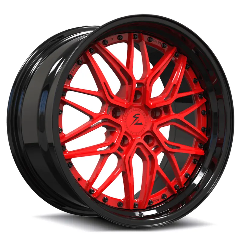 Sd-01S Custom Deep Step Lip Forged Red,Piano Black Wheels 1