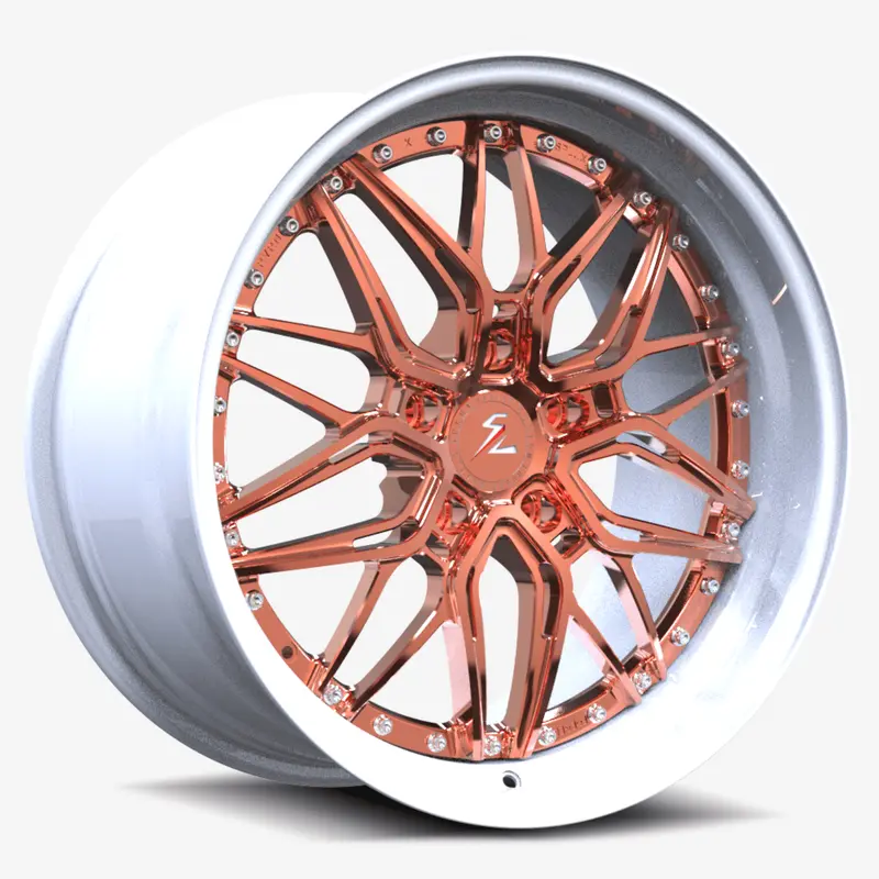 Sd-01S Custom Deep Step Lip Forged Rose Gold,White Wheels 1