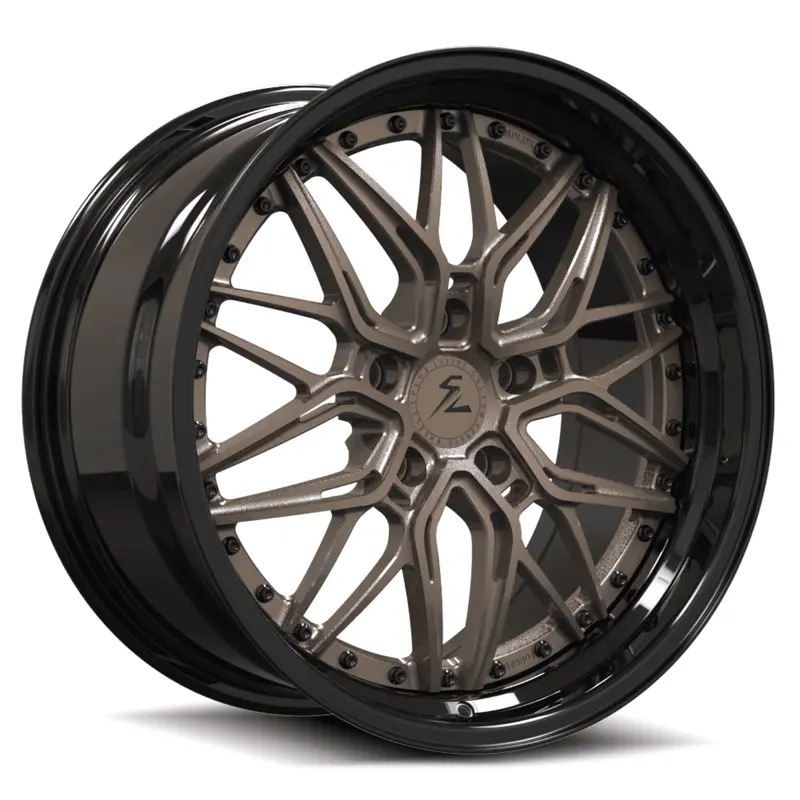 Sd-01S Custom Deep Step Lip Forged Satin Bronze,Black Wheels 1