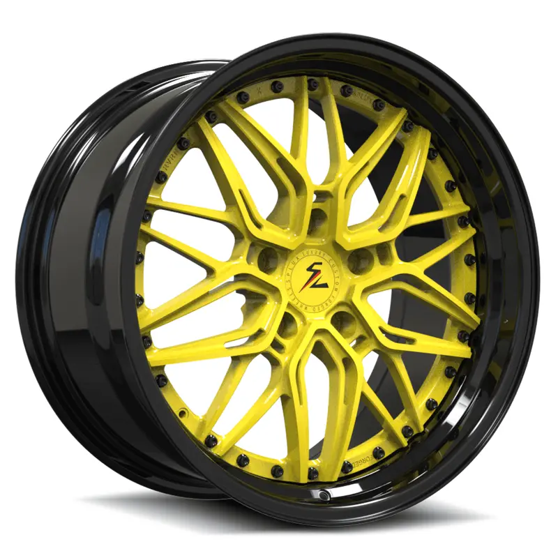 Sd-01S Custom Deep Step Lip Forged Yellow,Piano Black Wheels 1