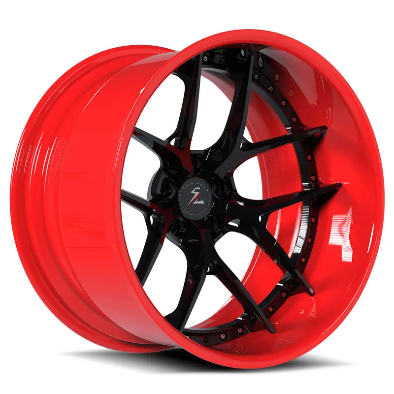 Sd-02 Custom Deep Dish Forged Black,Red Wheels 1