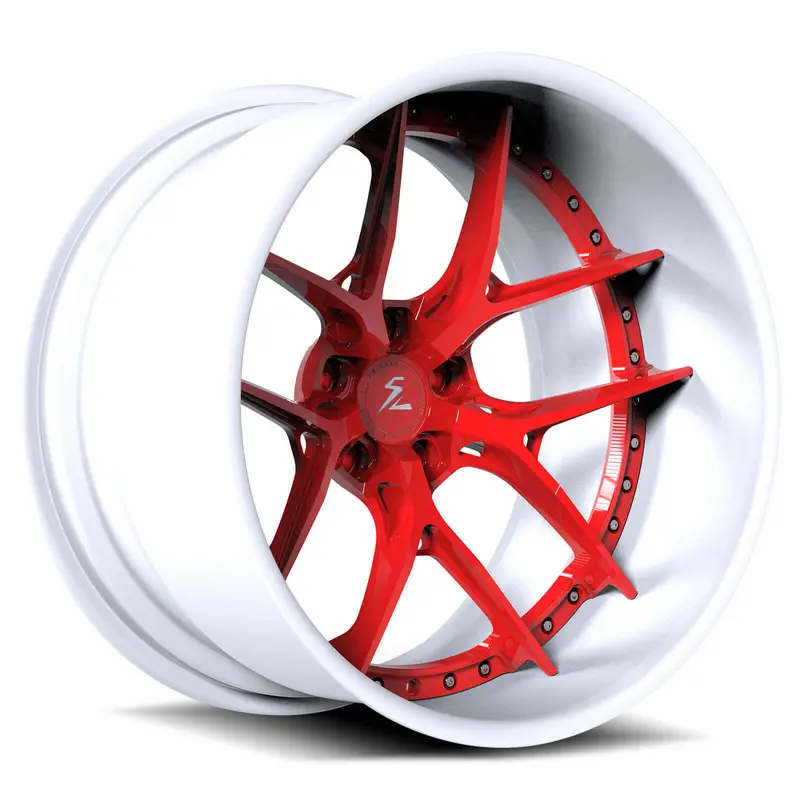 Sd-02 Custom Deep Dish Forged Red,White Wheels 1
