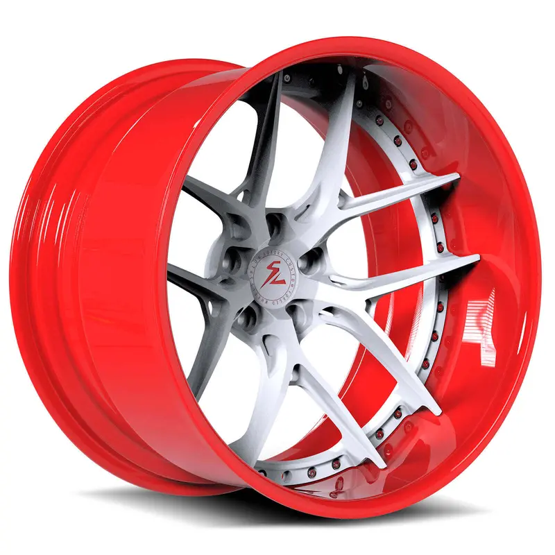Sd-02 Custom Deep Dish Forged White,Red Wheels 1