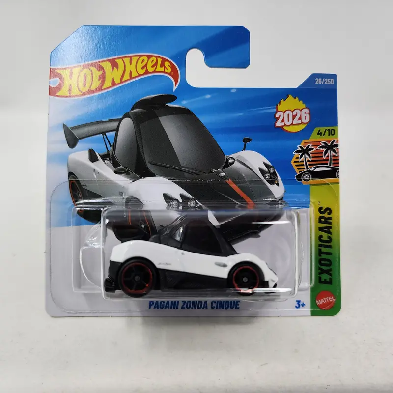 Short Card * Pagani Zonda Cinque #26 * White * 2026 Hot Wheels Case B 1