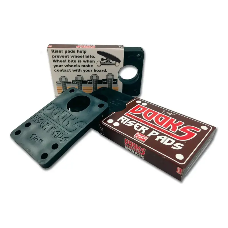 Shorty's Dooks 1/8 Hard Risers – Shock Absorbing Skateboard Riser Pads (Set Of 2) 1