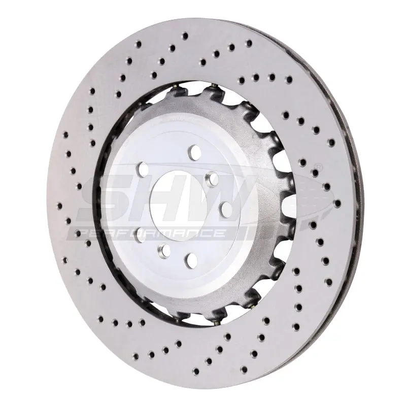 Shw 11-16 Bmw M5 4.4L Left Rear Cross-Drilled Lightweight Brake Rotor (34212284103) 1