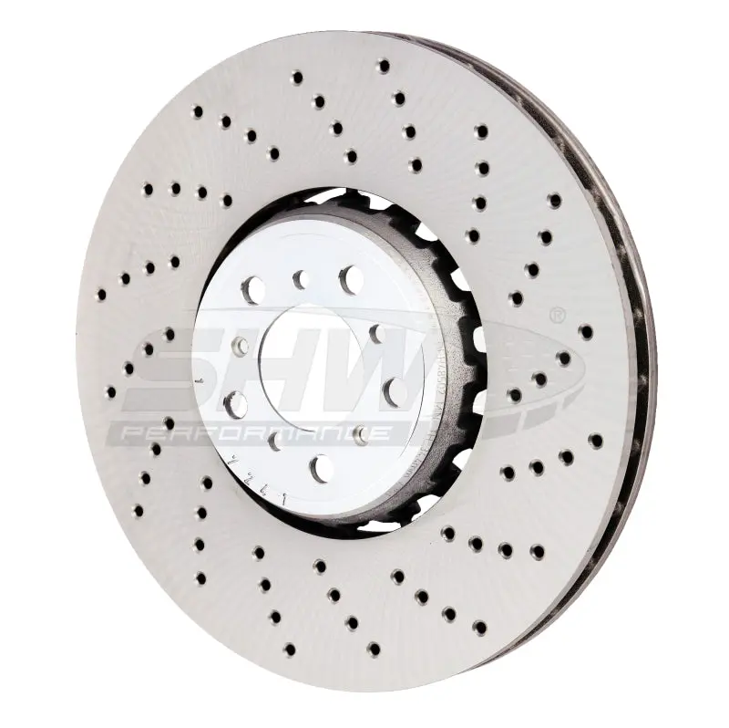 Shw 15-18 Bmw X5 M 4.4L Right Front Cross-Drilled Lightweight Brake Rotor (34112284902) 1