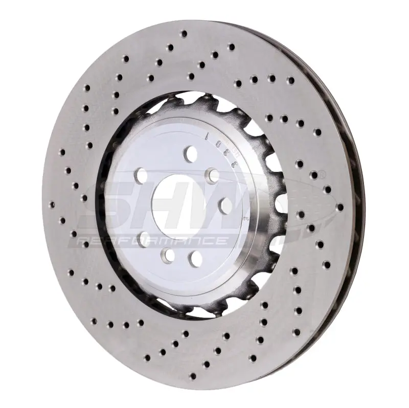 Shw 18-21 Bmw M5 4.4L Left Rear Cross-Drilled Lightweight Brake Rotor (34217991103) 1